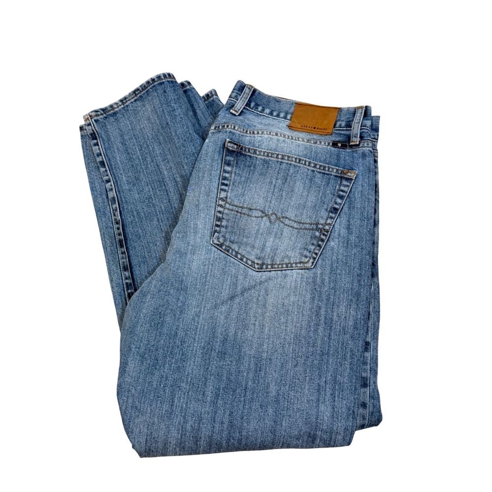 Lucky Brand 181 Relaxed Straight Mens Jeans 36x30 Medium Wash Blue Denim 7M11625